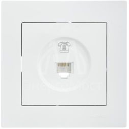 Розетка телефонная СП Vesna евро стандарт механизм бел. LEZARD 742-0288-137