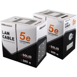 Кабель витая пара F/UTP 4х2х24AWG кат.5E solid CCA PVC сер. (м) PROCONNECT 01-0142-3