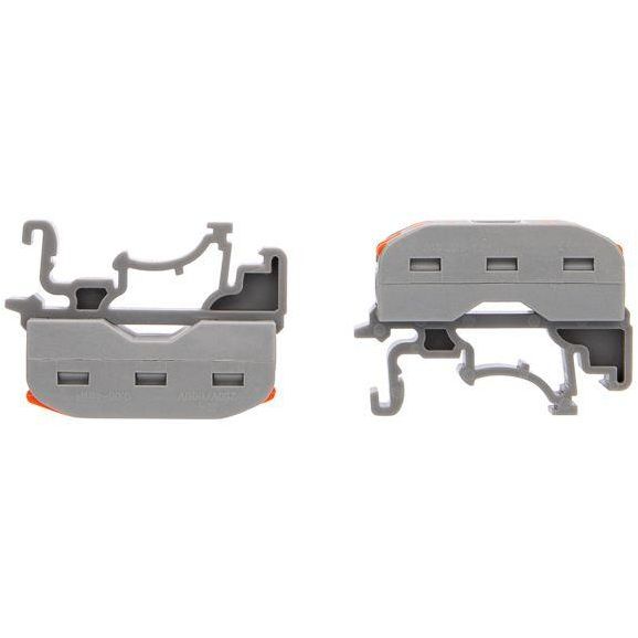 Клемма строительно-монтажная СМК проходная 222-422D 2п 0.08-4кв.мм с креплением на DIN-рейку сер. (уп.5шт) Rexant 07-5239-05