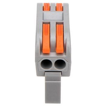 Клемма строительно-монтажная СМК проходная 222-422D 2п 0.08-4кв.мм с креплением на DIN-рейку сер. (уп.5шт) Rexant 07-5239-05