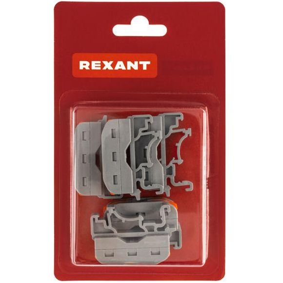 Клемма строительно-монтажная СМК проходная 222-422D 2п 0.08-4кв.мм с креплением на DIN-рейку сер. (уп.5шт) Rexant 07-5239-05