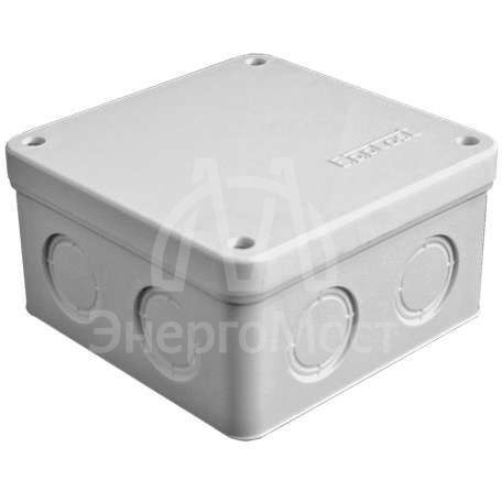 Коробка распределительная ОП 105х105х56мм IP54 7 выходов без гермовводов крышка на винтах сер. Epplast 115062