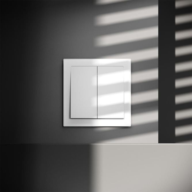 Выключатель 2-кл. СП S70 10А с самовозвратом механизм бел. матов. Voltum VLS020602