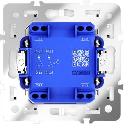 Выключатель 2-кл. СП S70 10А с самовозвратом механизм бел. матов. Voltum VLS020602