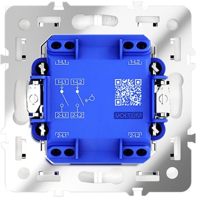 Выключатель 2-кл. СП S70 10А с самовозвратом механизм бел. матов. Voltum VLS020602