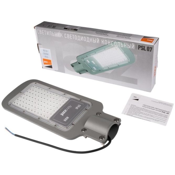 Светильник светодиодный PSL 07 80Вт 5000К IP65 AC180-260 уличный ДКУ JazzWay 5041073