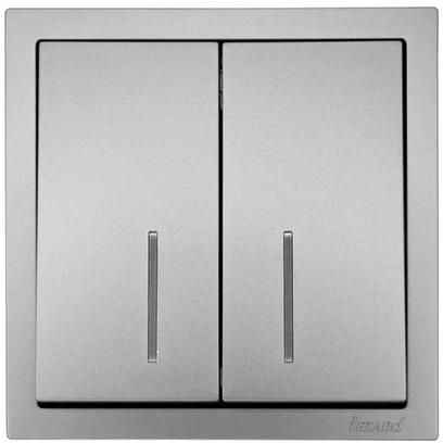 Выключатель 2-кл. с индик. СП ZIMA IP20 10А безвинт. зажим сер. матов. LEZARD 704-7488-112QC