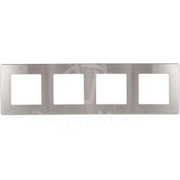 Рамка 4-м 12-5104-03 сатин алюм. Эра Б0052531