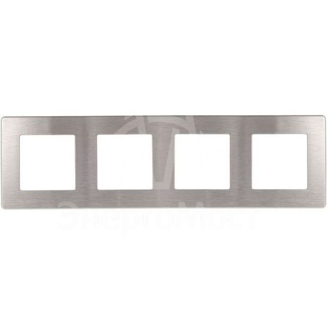 Рамка 4-м 12-5104-03 сатин алюм. Эра Б0052531