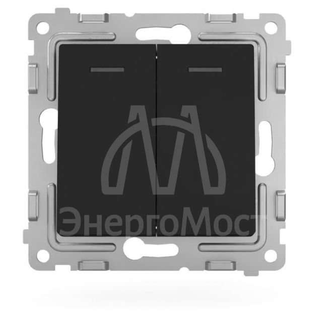 Выключатель 2-кл. СП Pixel 10А IP20 с индикатором механизм карбон TOKOV ELECTRIC TKE-PX-V2I-C14