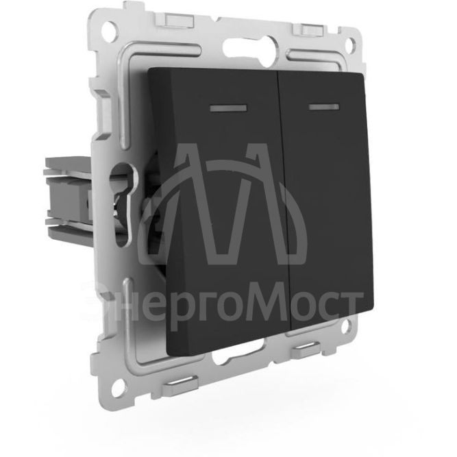 Выключатель 2-кл. СП Pixel 10А IP20 с индикатором механизм карбон TOKOV ELECTRIC TKE-PX-V2I-C14