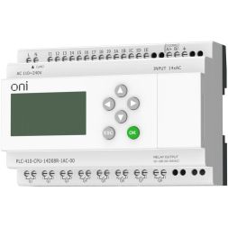 Модуль ЦПУ ПЛК 410 14 DI 8 RO 220В AC с Ethernet портом с экраном ONI PLC-410-CPU-14D08R-1AC-00