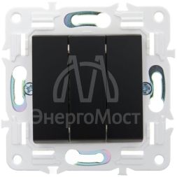 Выключатель 3-кл. SKANDY 10А SK-V11Bl черн. IEK SK-V30-0-10-K02