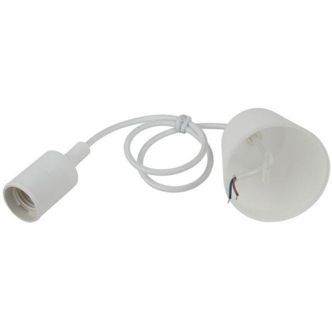 Патрон пластиковый Е27 с подвесом бел. Эра Б0048038