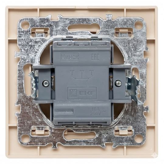 Выключатель 1-кл. СП Минск 10А IP20 с индикатором беж. EKF ERV10-121-20