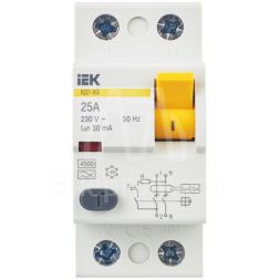 Выключатель дифференциального тока (УЗО) 2п 25А 30мА тип A ВД1-63 IEK MDV11-2-025-030