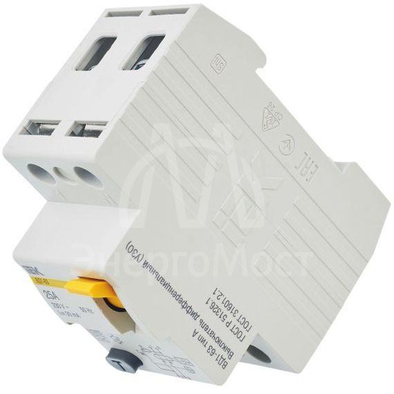 Выключатель дифференциального тока (УЗО) 2п 25А 30мА тип A ВД1-63 IEK MDV11-2-025-030