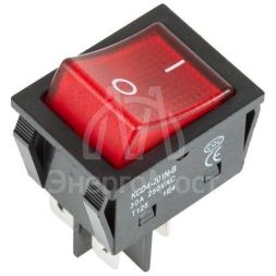 Выключатель клавишный 250В 30А (4с) ON-OFF красн. с подсветкой REXANT 36-2346