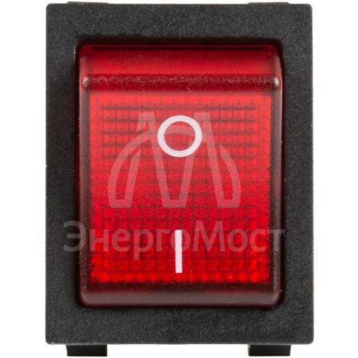 Выключатель клавишный 250В 30А (4с) ON-OFF красн. с подсветкой REXANT 36-2346