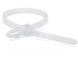 Хомут кабельный 3.6х150 полиамид бел. с осн. (уп.100шт) DKC 252155SR-M