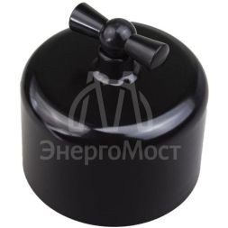Выключатель 1-кл. R пластик черн. Bironi R1-210-23