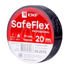 Изолента ПВХ 19мм (рул.20м) черн. SafeFlex EKF plc-iz-sf-b