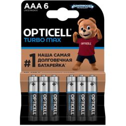 Элемент питания алкалиновый AAA/LR03 (блист. 6шт) Turbo Max Opticell 6053006