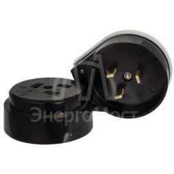 Разъем 1-м ОП РШ-ВШ 32А IP20 250В 2P+PE карболит. черн. PROxima EKF AS-250-O-03