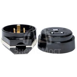 Разъем 1-м ОП РШ-ВШ 32А IP20 250В 2P+PE карболит. черн. PROxima EKF AS-250-O-03