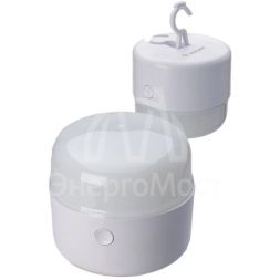 Фонарь аккумуляторный кемпинговый походный 3Вт SMD LED Li-ion 18650 800мА.ч корпус ABS-пластик USB-шнур type C складной крючок для подвешивания матовый рассеиватель КОСМОС KOC613Lit