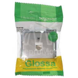 Механизм розетки комп. 1-м Glossa RJ45 кат.5е платина SchE GSL001281K