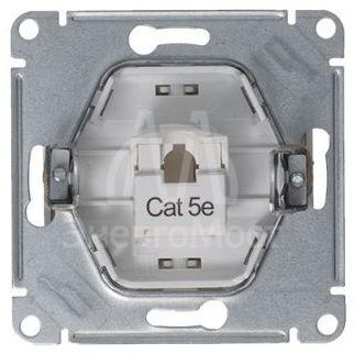 Механизм розетки комп. 1-м Glossa RJ45 кат.5е платина SchE GSL001281K