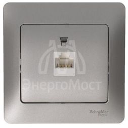 Механизм розетки комп. 1-м Glossa RJ45 кат.5е платина SchE GSL001281K
