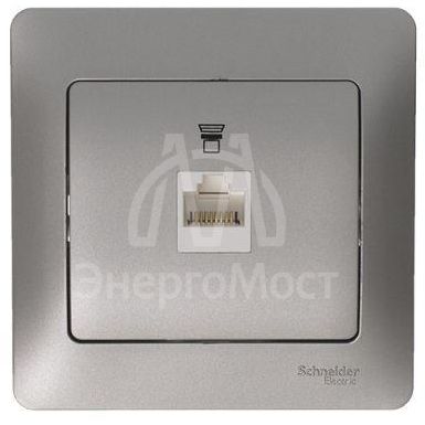 Механизм розетки комп. 1-м Glossa RJ45 кат.5е платина SchE GSL001281K