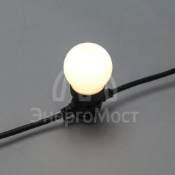 Гирлянда уличная &amp;quot;Лофт&amp;quot; 20 матов. ламп х 5LED влагостойкая IP44 провод черн. каучук Neon-Night 331-356