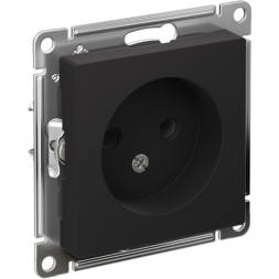 Механизм розетки 1-м СП AtlasDesign 16А без заземл. карбон SchE ATN001041