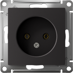 Механизм розетки 1-м СП AtlasDesign 16А без заземл. карбон SchE ATN001041
