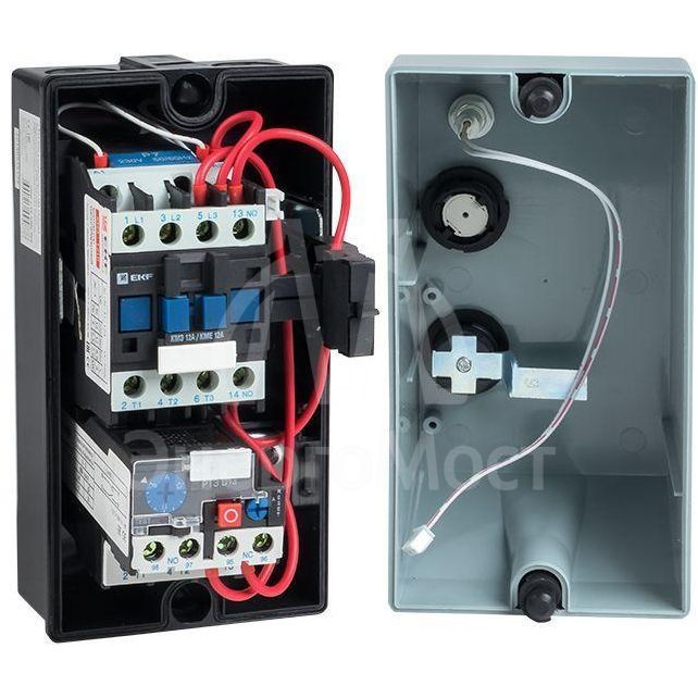Пускатель магнитный КМЭ 12А 230В с РТЭ и индикатором PROxima в корп. IP65 EKF ctrp-r-12-230v-led
