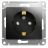 Механизм розетки 1-м Glossa 16А защ. шторки с заземл. антрацит SchE GSL000745