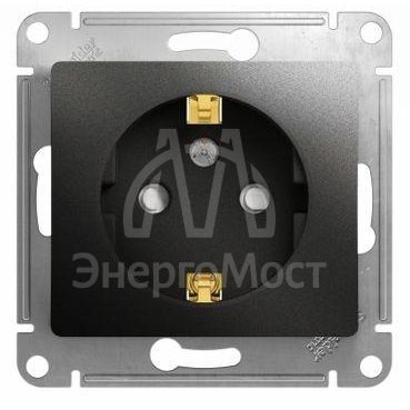 Механизм розетки 1-м Glossa 16А защ. шторки с заземл. антрацит SchE GSL000745