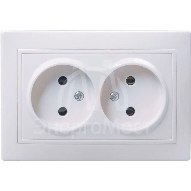 Розетка 2-м СП Кварта 10А IP20 без заземл. бел. IEK ERK23-K01-10-DM