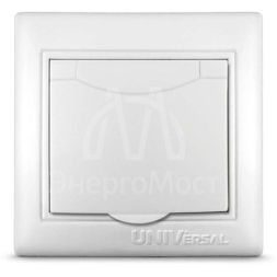 Розетка 1-м СП Севиль 16А с защ. крышкой с заземл. бел. UNIVersal С0029