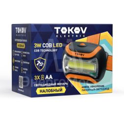 Фонарь налобный на батарейках ААх3 TOKOV ELECTRIC TKE-NF-B-01
