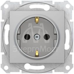 Механизм розетки 1-м СП Sedna защ. шторки с заземл. алюм. SchE SDN3000160