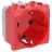 Розетка 1-м СП Brava 2мод. защ. шторки с заземл. красн. DKC 76482R