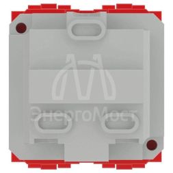 Розетка 1-м СП Brava 2мод. защ. шторки с заземл. красн. DKC 76482R