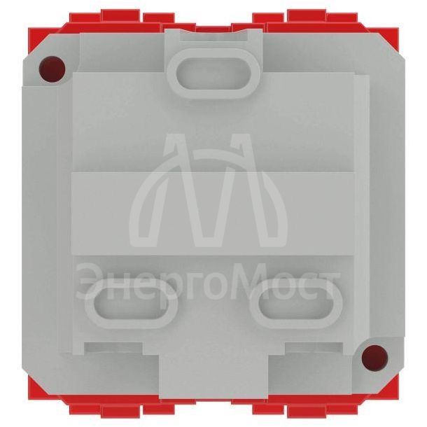 Розетка 1-м СП Brava 2мод. защ. шторки с заземл. красн. DKC 76482R