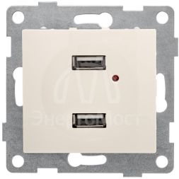 Розетка USB 2-м СП Bravo механизм беж. GUSI С10USB2-003