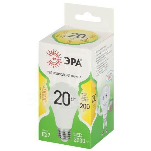 Лампа светодиодная GREEN LINE A60-20W-830-E27 GL 20Вт груша 3000К свет тепл. E27 Эра Б0067106