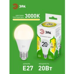 Лампа светодиодная GREEN LINE A60-20W-830-E27 GL 20Вт груша 3000К свет тепл. E27 Эра Б0067106